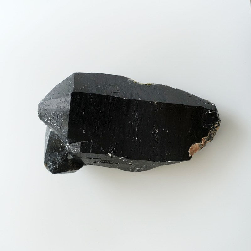 希少！天然モリオン（黒水晶）原石ポイント 455.8g/122mm《非加熱/長石共生》中国山東省産