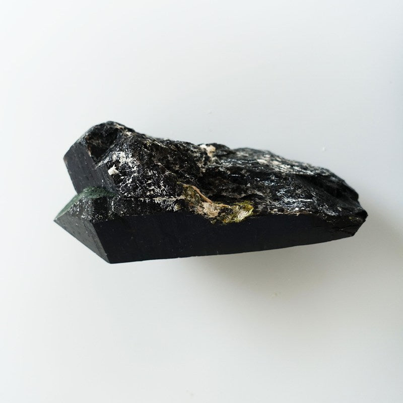 希少！天然モリオン（黒水晶）原石ポイント 455.8g/122mm《非加熱/長石共生》中国山東省産